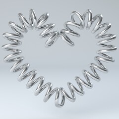 Silver Eternal Endless Love Heart Unique Spiral Jewelry Design - 533603116