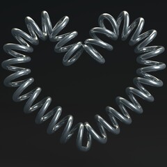 Silver Eternal Endless Love Heart Unique Spiral Jewelry Design - 533603123