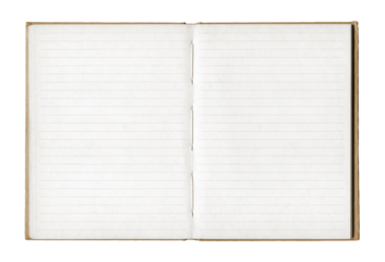 Vintage blank open notebook