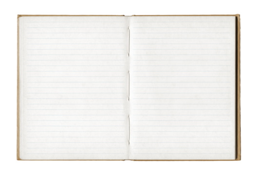 Vintage blank open notebook