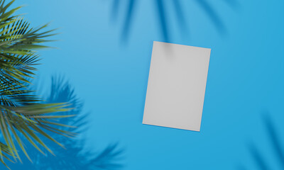 Topview with colorful background snd tree stand or podium on advertising display with blank backdrops. 3D rendering.