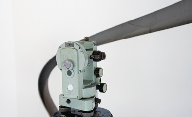 Theodolite device is a measuring device for determining horizontal and vertical angles in topographic surveys, geodetic and surveying works, in construction, close-up