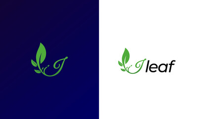 J monogram logotype for  leaf inspiration