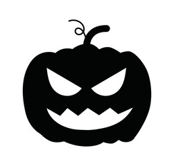 Pumpkin icon vector illustration isolated on white background. Pumpkin silhouette design.