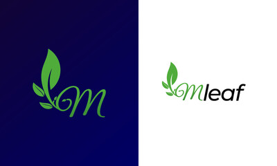 M monogram logotype for  leaf inspiration