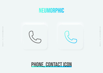 Phone, contact  trendy neumorphic icon in solid and gradient color