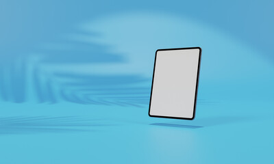 Screen Mock up with shadow color wall background,copy space. 3D rendering.