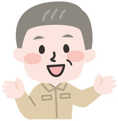  作業員スタッフのイラスト（上半身）