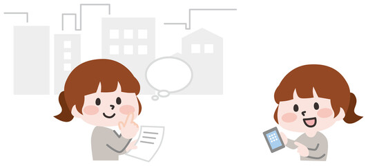 覆面調査をする女性 