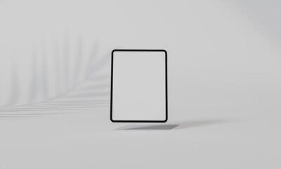 Screen Mock up with shadow color wall background,copy space. 3D rendering.