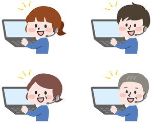 パソコンとオペレーターたち