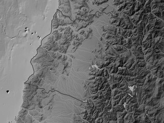 Maule, Chile. Grayscale. No legend