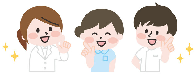  医療関係のスタッフさんたちのイラスト