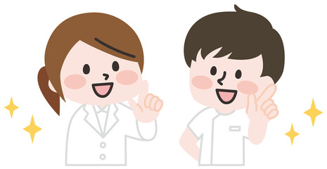  医療関係のスタッフさんたちのイラスト