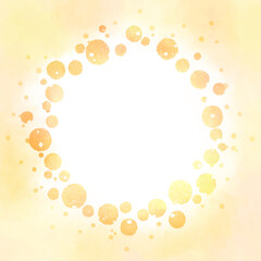 黄色い水玉のフレーム素材