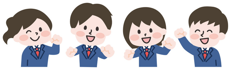 キラキラした学生たち のイラスト