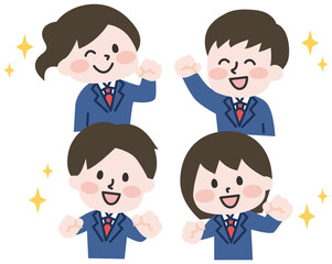 キラキラした学生たち のイラスト