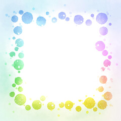 カラフルな水玉のフレーム素材