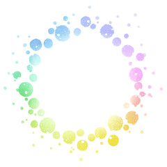 カラフルな水玉のフレーム素材