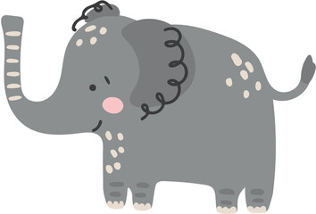 Abstract baby elephant Png, boho baby animal, cute animal isolated, funny elephant, adorable elephant for print, Png illustration