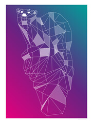 Geometric design _ polar bear on melted iceberg	