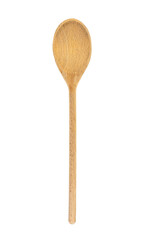 Wooden spoon top view isolated