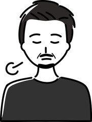 更年期障害や健康問題などの不調に悩みため息をつく中年男性