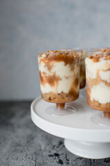 Baking with caramel in a cup
