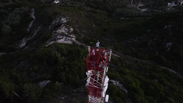 Tower climbing with an incredible view. A dose of adrenaline. Drone video.