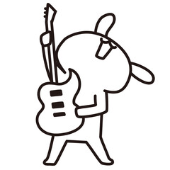 色加工ok うさぎ素材No.67 ギター	
