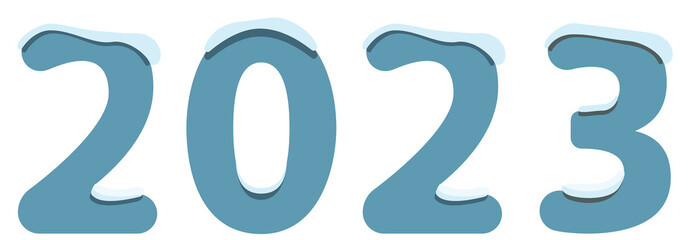 Number 2023 font with snow