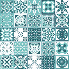 Azulejo talavera ceramic tile portuguese vintage pattern, illustration