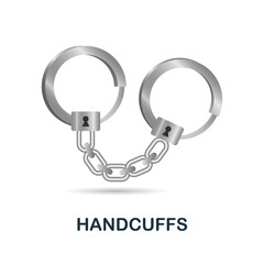 Handcuffs icon. 3d illustration from crime collection. Creative Handcuffs 3d icon for web design, templates, infographics and more