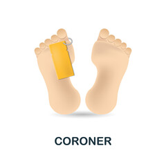 Coroner icon. 3d illustration from crime collection. Creative Coroner 3d icon for web design, templates, infographics and more