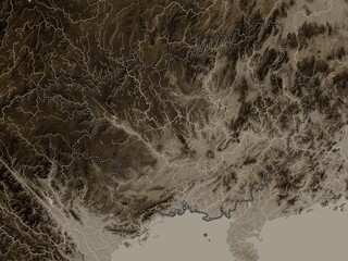 Obraz premium Guangxi, China. Sepia. No legend