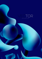 Fluid shapes vertical wallpaper background. Vector illustration for banner background or landing page