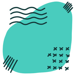 Cute abstract shape hand drawn doodle illustration