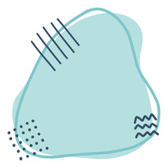 Cute abstract shape hand drawn doodle illustration