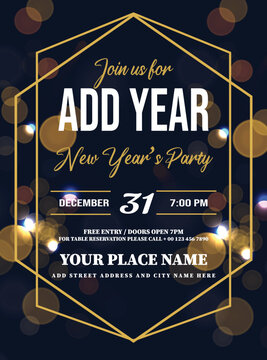 Happy New Year Celebration Party Flyer Poster Or Social Media Post Template Design