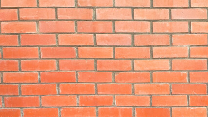 Red grunge brick wall, abstract background texture with old dirty. Red brick wall