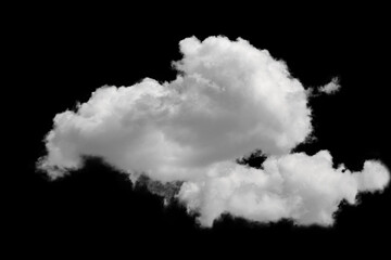 white fluffy clouds isolated on a black background, clipart