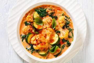 Creamy Tomato Soup with ground Chicken and veggies