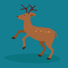 Young deer, illustration, vector, cartoon
