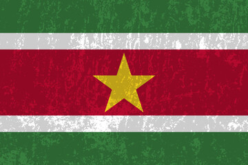 Suriname flag, official colors and proportion. Vector illustration.