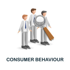 Consumer Behaviour icon. 3d illustration from customer relationship collection. Creative Consumer Behaviour 3d icon for web design, templates, infographics and more