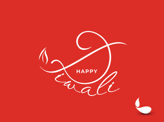Happy Diwali text design. Abstract vector illustration.