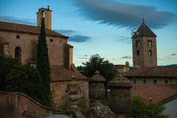 Fototapeta na wymiar church and bell tower of catalan village