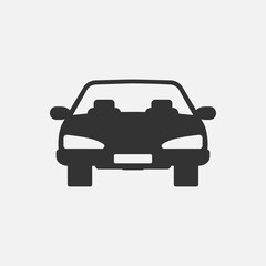 Car icon. Black silhouette automobile. Pictogram vehicle. Glyph transport. Vector illustration flat design. Isolated on white background.