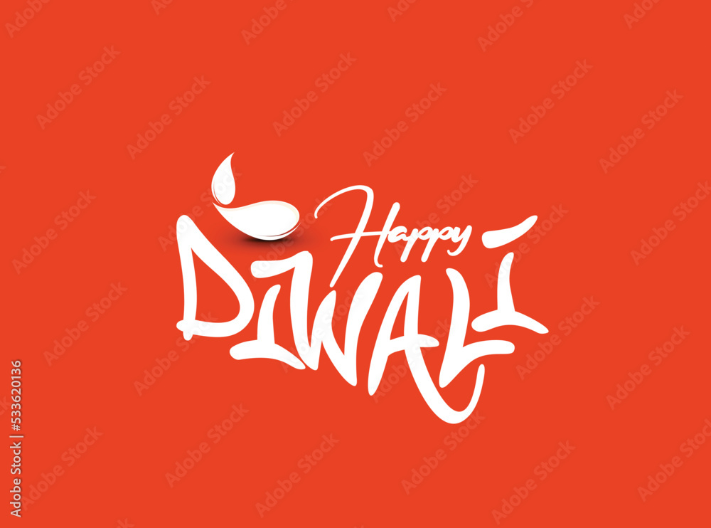 Canvas Prints happy diwali text design. abstract vector illustration.