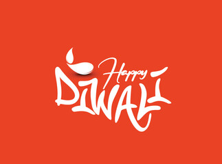Fototapeta na wymiar Happy Diwali text design. Abstract vector illustration.